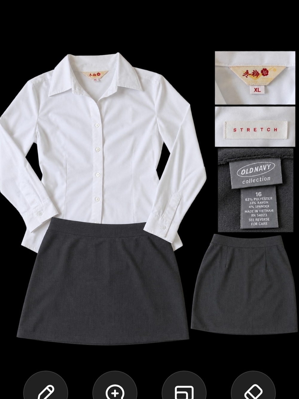 Old Navy Charcoal Gray Stretch Mini Skirt